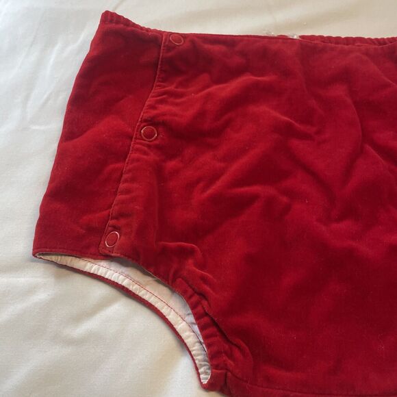 Vintage Baby Girls/Boys Toddler Big Kid Diaper Cover Bloomers Red Velvet Snaps - Picture 3 of 7